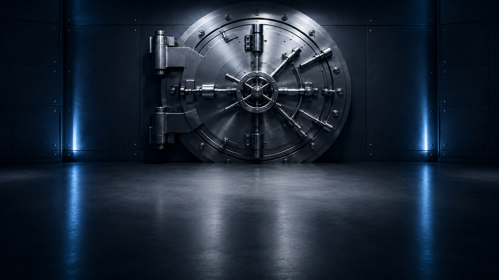 Sealed steel vault door representing the private MailSafe control plane